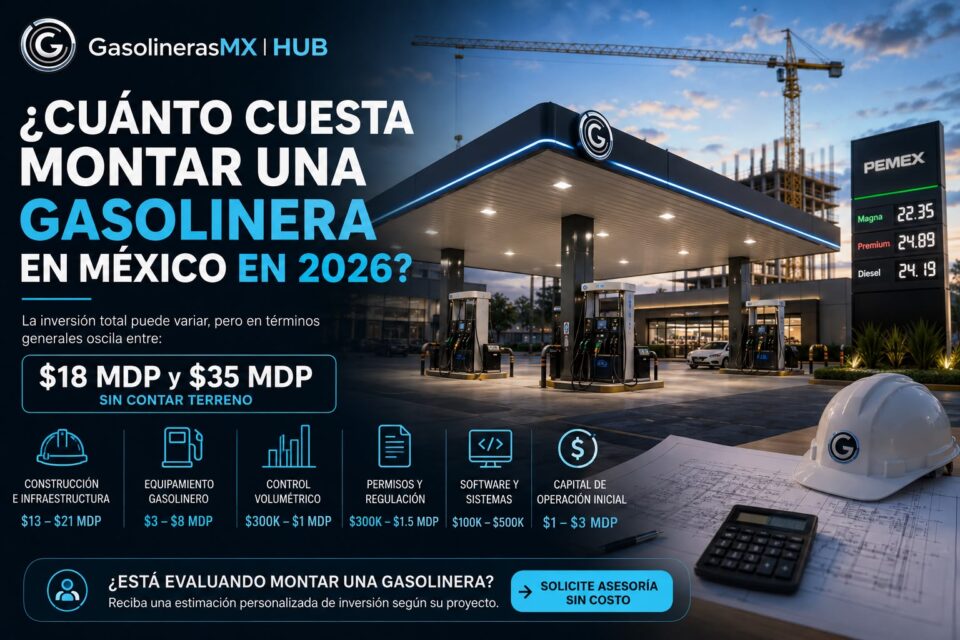 ¿Cuánto cuesta montar una gasolinera en México en 2026?