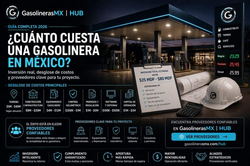 ¿Cuánto cuesta una gasolinera en México?