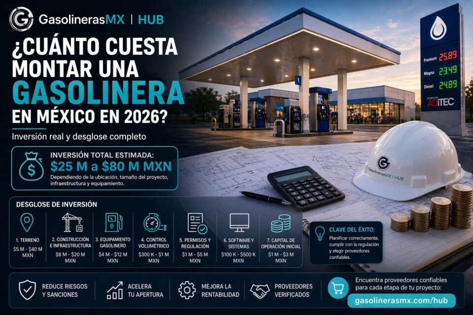 ¿Cuánto cuesta montar una gasolinera en México en 2026?