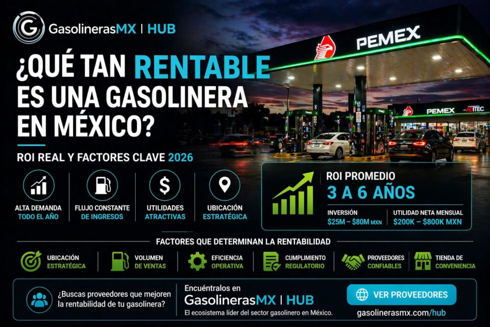 ¿Qué tan Rentable es una Gasolinera en México en 2026? ROI Real y Factores Clave